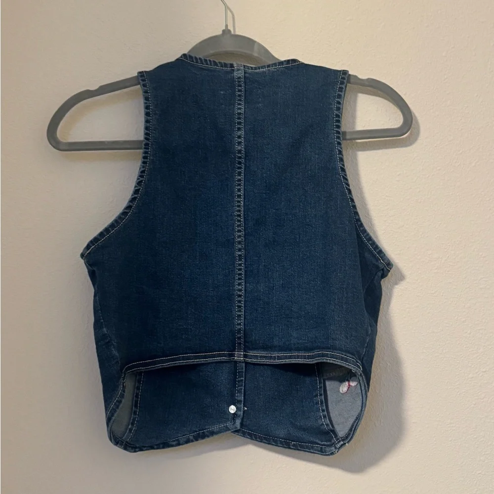 Love Tree Denim Vest with Cherry Accents - Picture 4 of 6